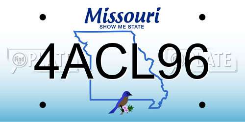 4ACL96 Missouri License Plate