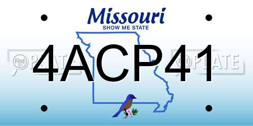 4ACP41 Missouri License Plate