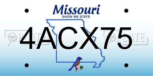 4ACX75 Missouri License Plate
