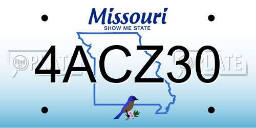 4ACZ30 Missouri License Plate