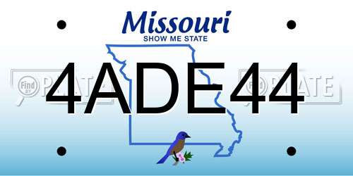 4ADE44 Missouri License Plate