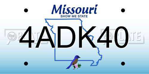 4ADK40 Missouri License Plate