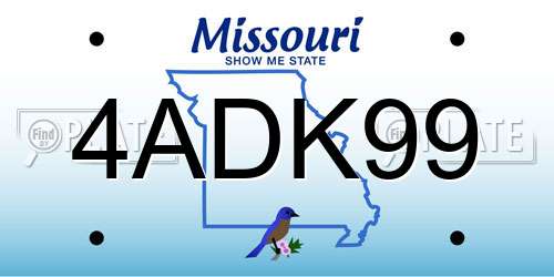 4ADK99 Missouri License Plate