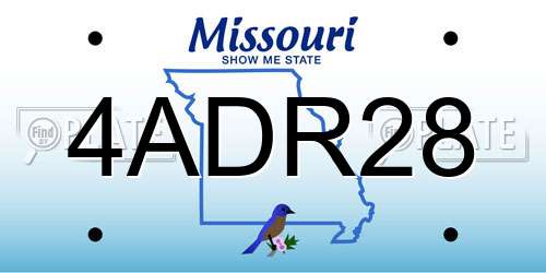 4ADR28 Missouri License Plate