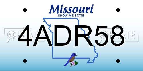4ADR58 Missouri License Plate