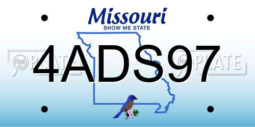 4ADS97 Missouri License Plate