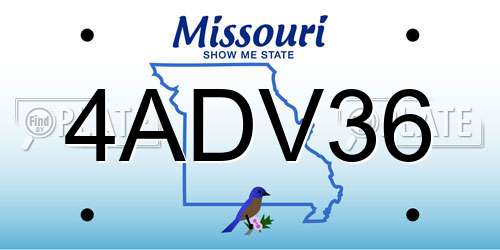4ADV36 Missouri License Plate