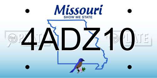 4ADZ10 Missouri License Plate