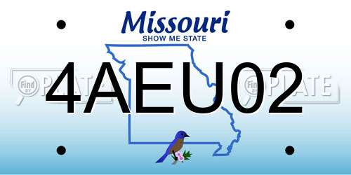 4AEU02 Missouri License Plate