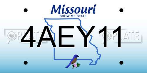 4AEY11 Missouri License Plate