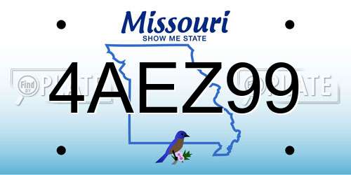 4AEZ99 Missouri License Plate