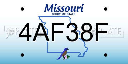 4AF38F Missouri License Plate