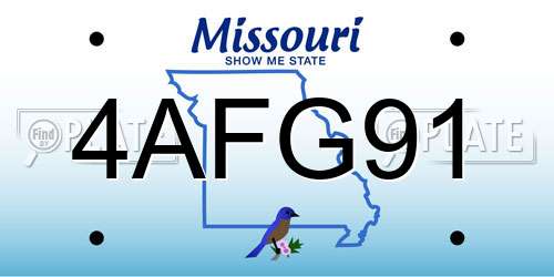 4AFG91 Missouri License Plate