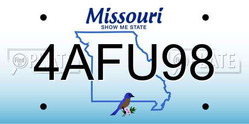 4AFU98 Missouri License Plate