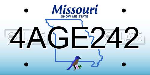 4AGE242 Missouri License Plate