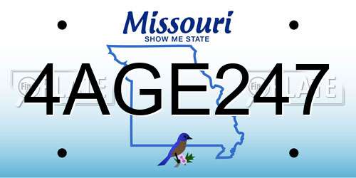 4AGE247 Missouri License Plate