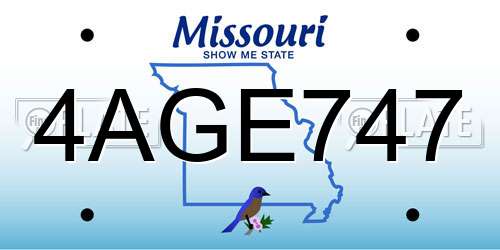 4AGE747 Missouri License Plate