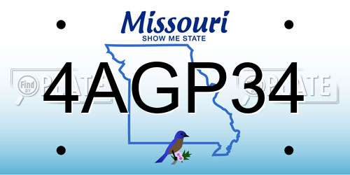 4AGP34 Missouri License Plate