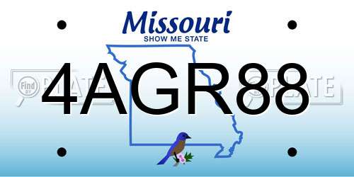 4AGR88 Missouri License Plate