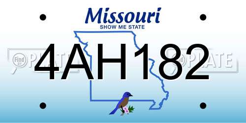 4AH182 Missouri License Plate