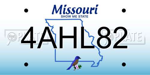 4AHL82 Missouri License Plate