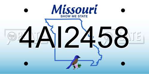 4AI2458 Missouri License Plate