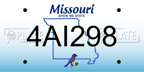 4AI298 Missouri License Plate