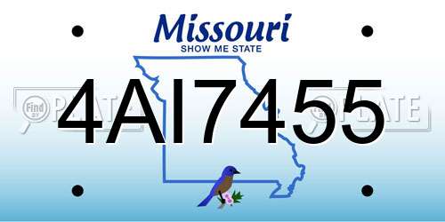 4AI7455 Missouri License Plate