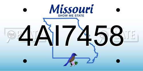 4AI7458 Missouri License Plate