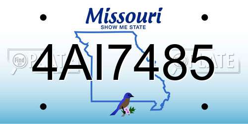 4AI7485 Missouri License Plate