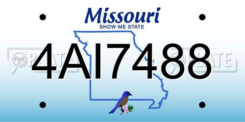 4AI7488 Missouri License Plate