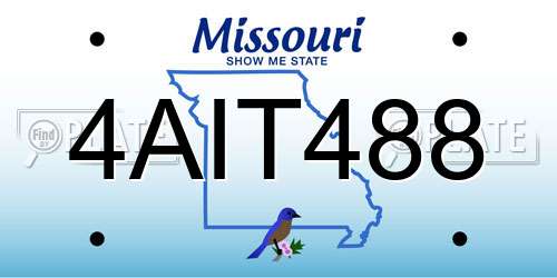 4AIT488 Missouri License Plate