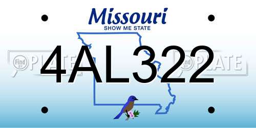 4AL322 Missouri License Plate