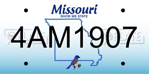 4AM1907 Missouri License Plate