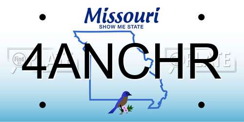 4ANCHR Missouri License Plate