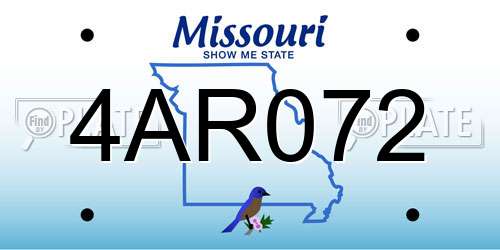 4AR072 Missouri License Plate