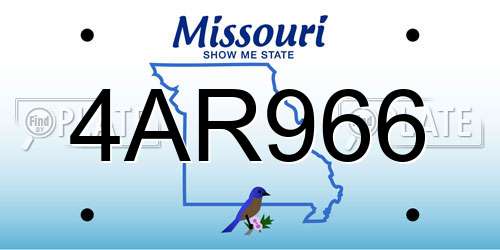 4AR966 Missouri License Plate