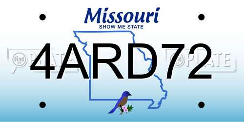 4ARD72 Missouri License Plate