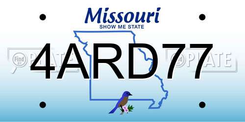 4ARD77 Missouri License Plate