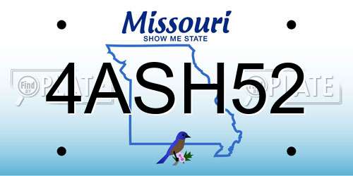 4ASH52 Missouri License Plate