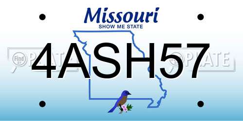 4ASH57 Missouri License Plate