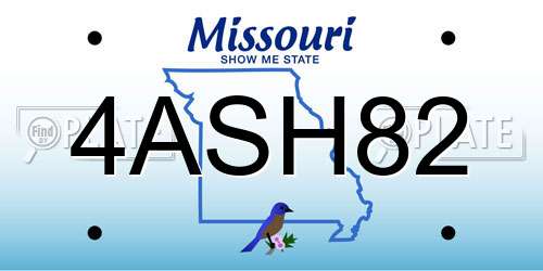4ASH82 Missouri License Plate