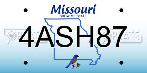 4ASH87 Missouri License Plate