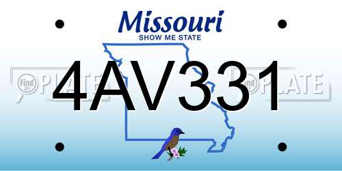 4AV331 Missouri License Plate