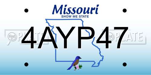 4AYP47 Missouri License Plate