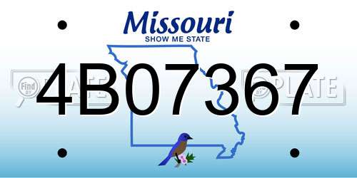 4B07367 Missouri License Plate