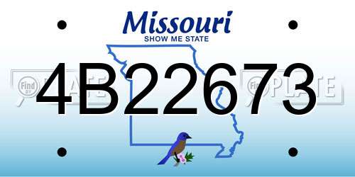 4B22673 Missouri License Plate