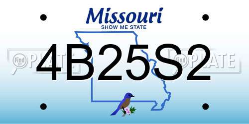 4B25S2 Missouri License Plate