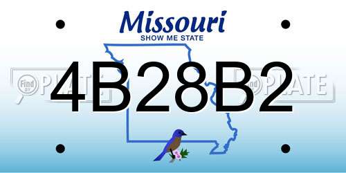 4B28B2 Missouri License Plate
