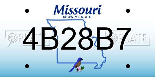 4B28B7 Missouri License Plate
